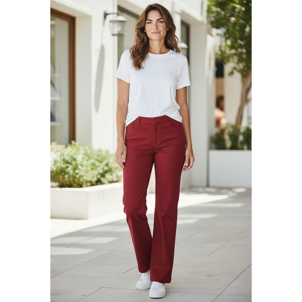 Ann Taylor Factory Store Red Straight‎ Leg Pants Size 8